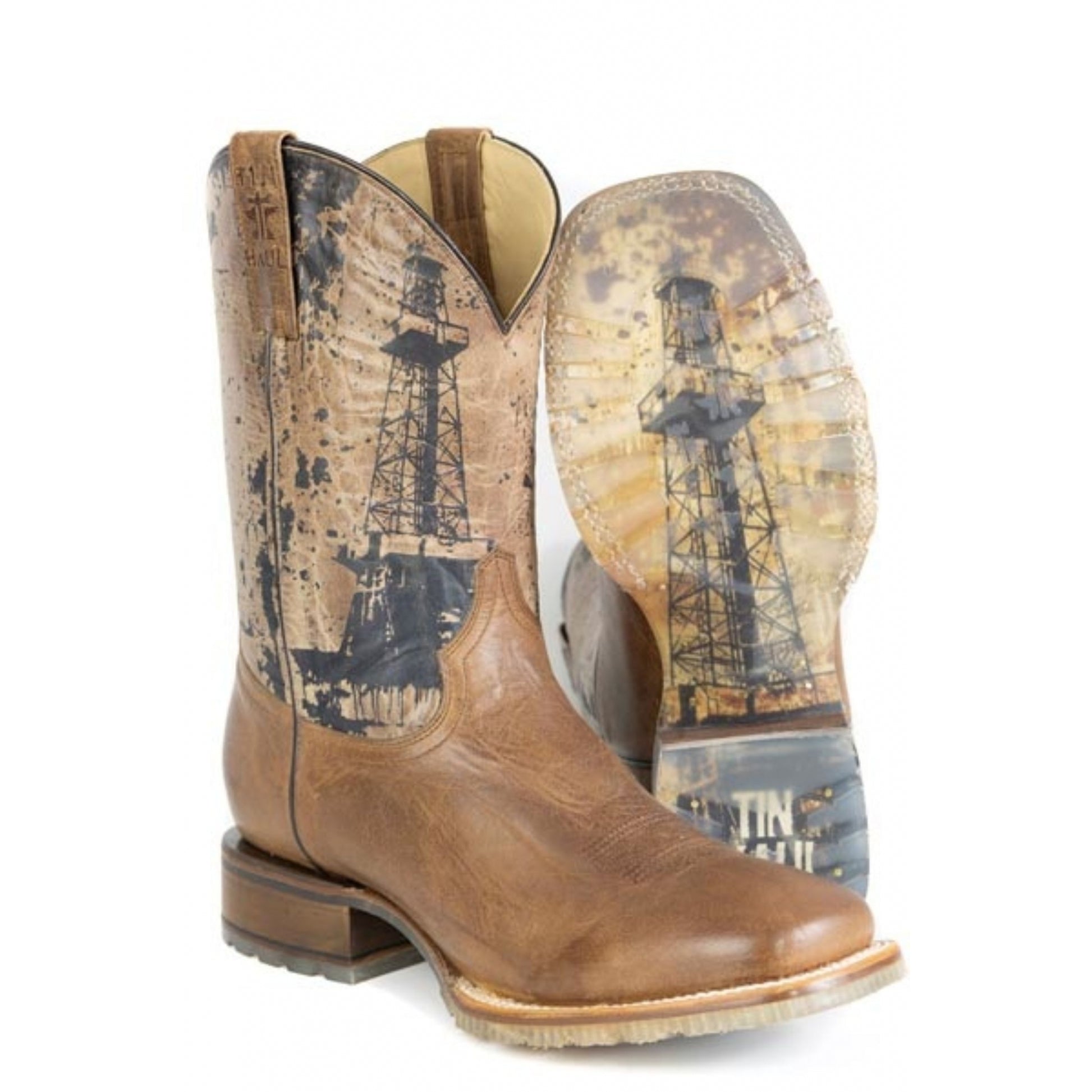 Tin Haul Mens Roughneck Square Toe Boots