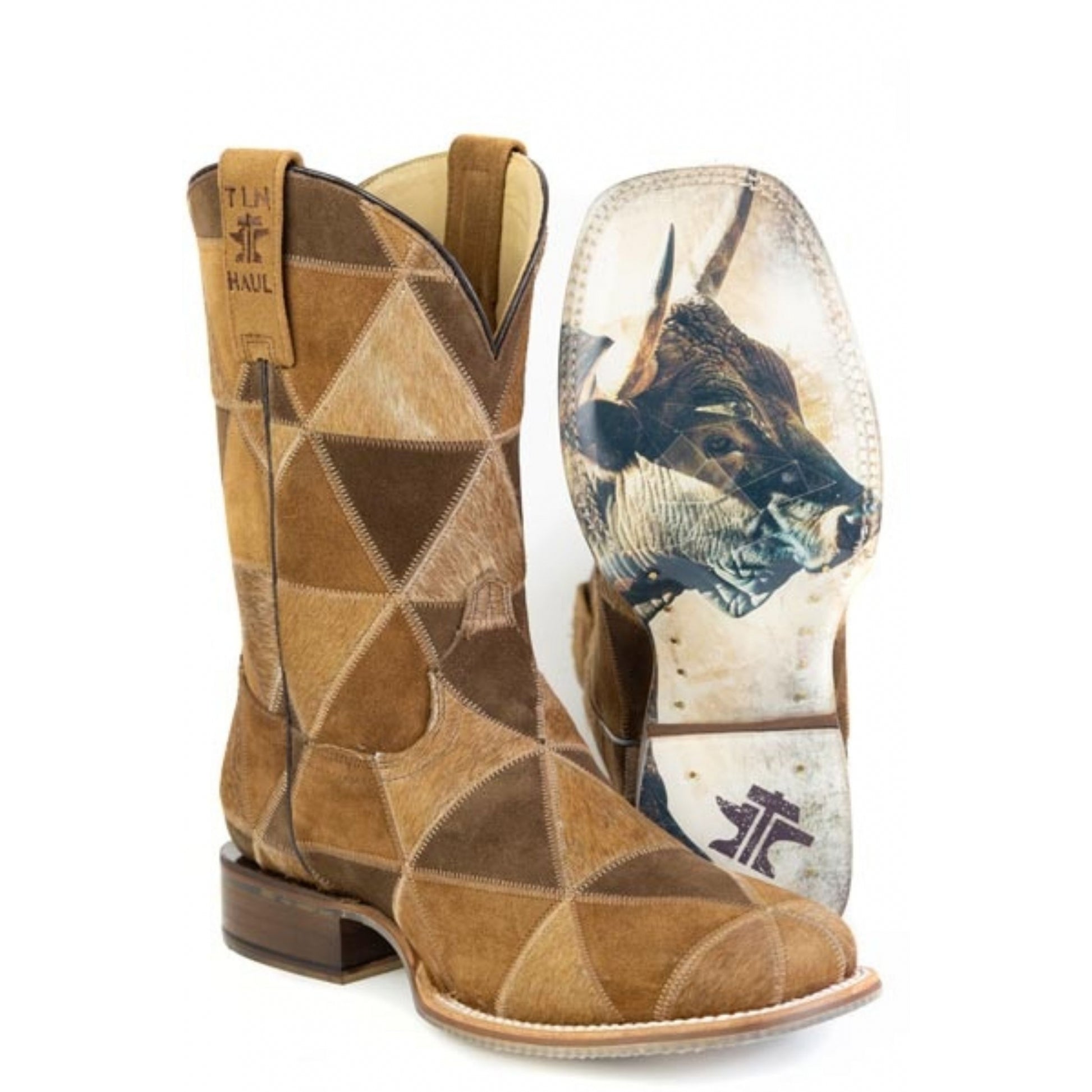 Tin Haul Mens Wild Bull Square Toe Boots