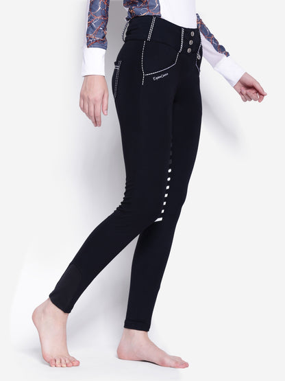 Equine Couture Ladies Saddle Stitch Extended Knee Patch Breeches