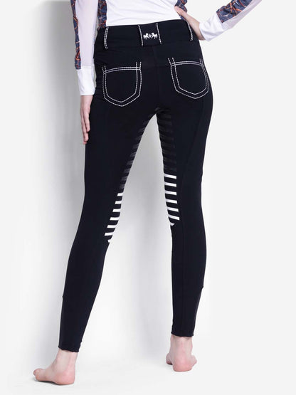 Equine Couture Ladies Saddle Stitch Extended Knee Patch Breeches