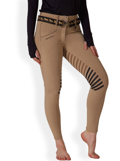 Equine Couture Ladies Saddle Stitch Extended Knee Patch Breeches