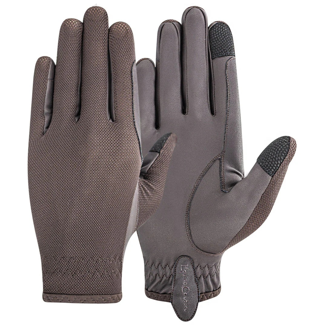 Equine Couture Aerocool Hook and Loop Adjustable Touch Screen Riding Gloves
