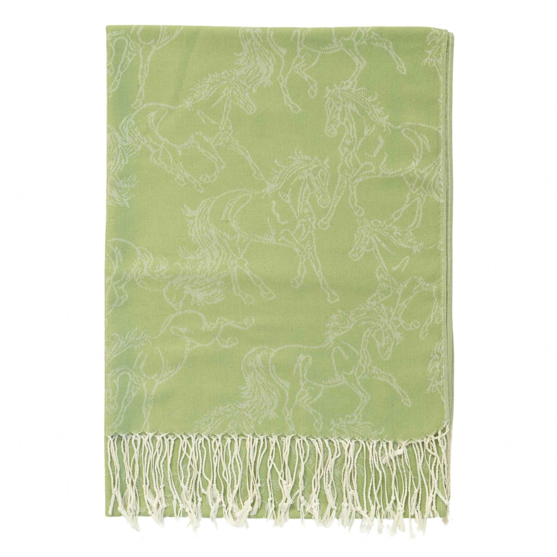 AWST Int'l Lila Linear Horses Pashmina Scarf