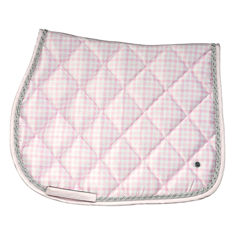 Dapplebay Gingham Jump Saddle Pad-Pink/White-Cob