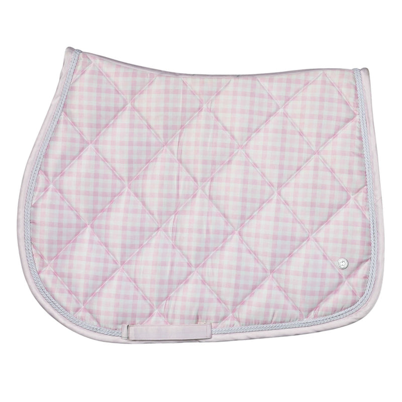 Dapplebay Gingham Pony Saddle Pad-Pink/White-Pony