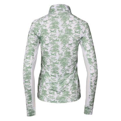 Dapplebay Ladies Equestrian Toile 1/4 Zip Long Sleeve Light Riding Top