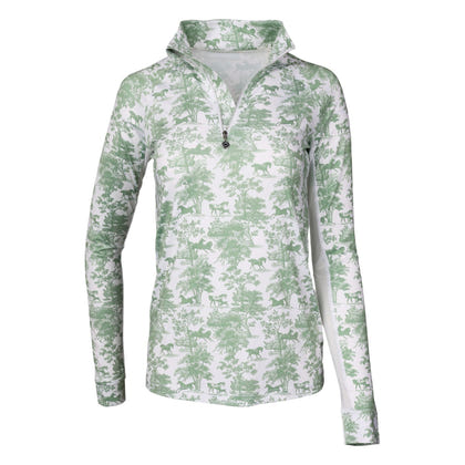 Dapplebay Ladies Equestrian Toile 1/4 Zip Long Sleeve Light Riding Top