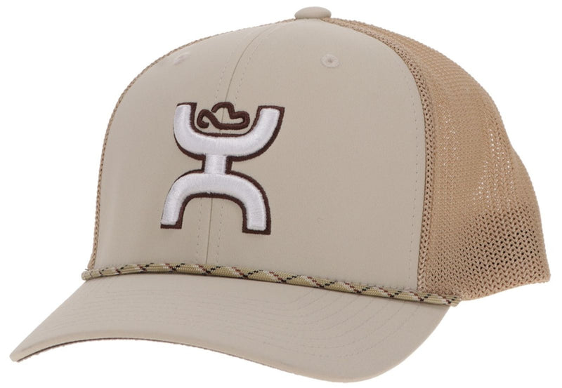 Sterling Tan 6-Panel Trucker with Black / White Hooey Logo