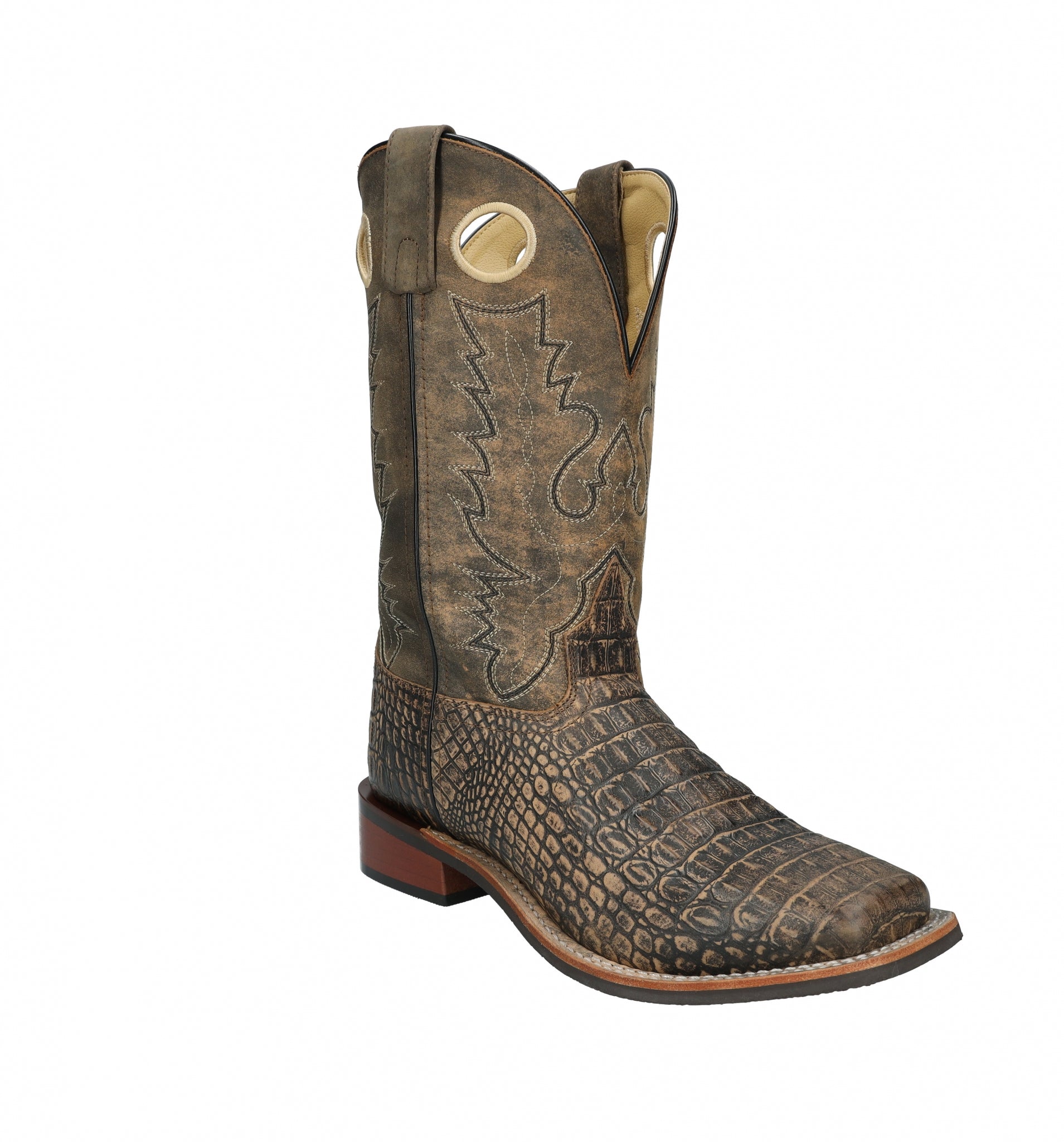 Smoky Mountain Mens Gator Square Toe Leather Boots
