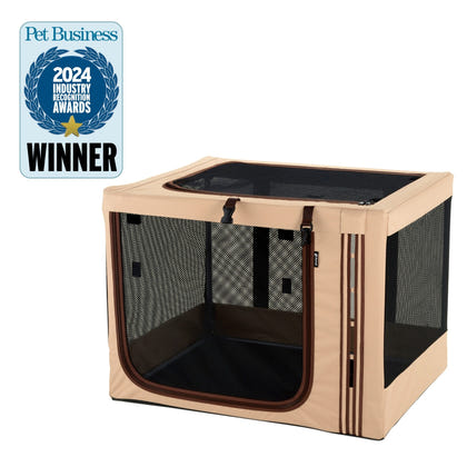Richell Foldable Travel 3-Way Pet Crate