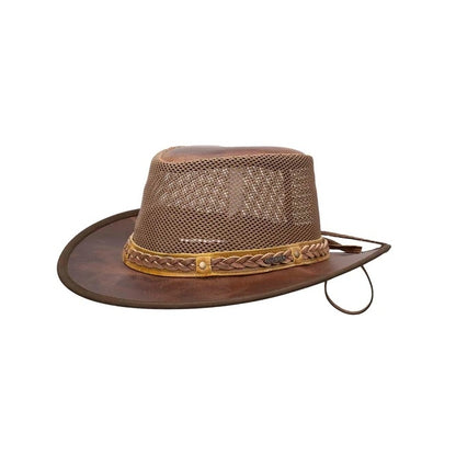 Outback Trading Wagga Wagga with Mesh Leather Hat