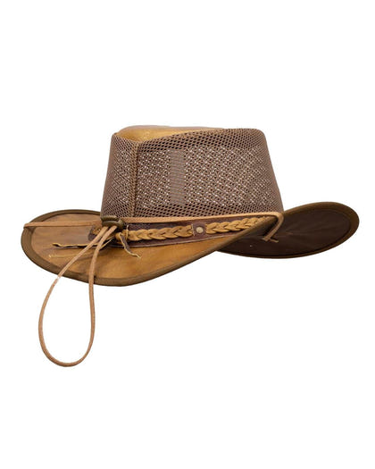 Outback Trading Wagga Wagga with Mesh Leather Hat