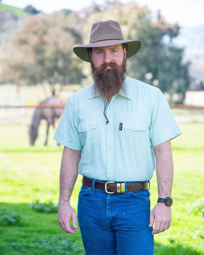 Outback Trading Mens Short Sleeve Moab Western Snap Bamboo Shirt