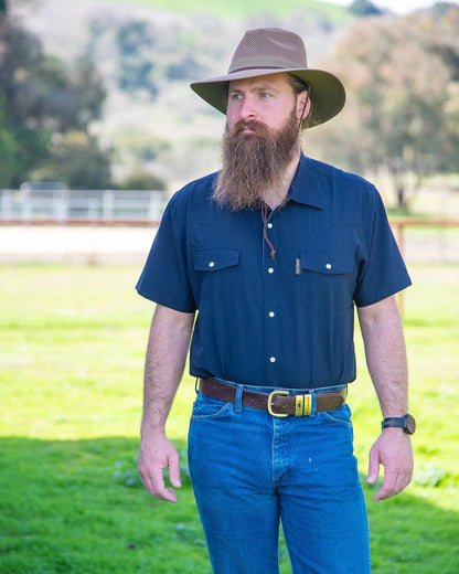 Outback Trading Mens Short Sleeve Moab Western Snap Bamboo Shirt