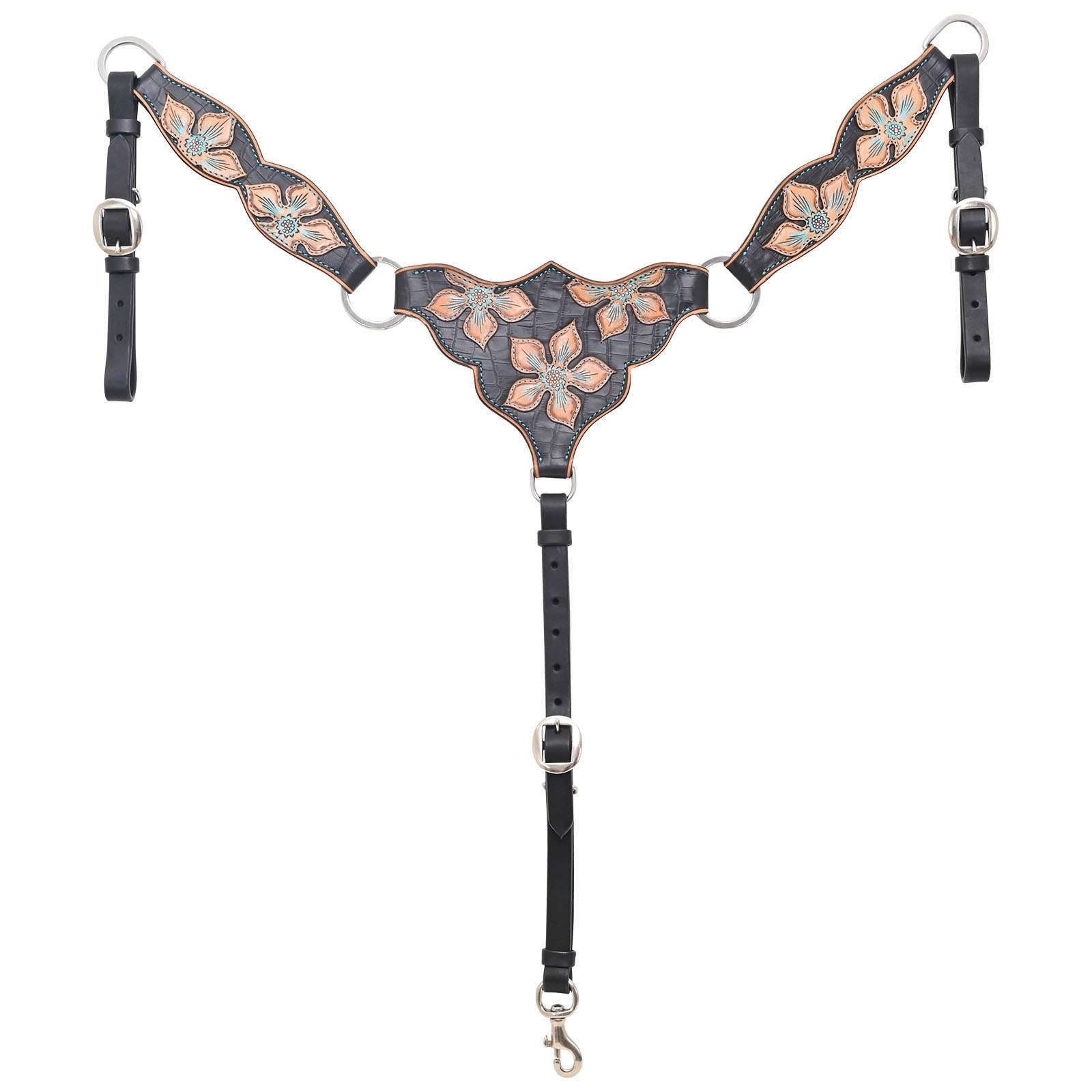 Circle Y Black Star Breast Collar