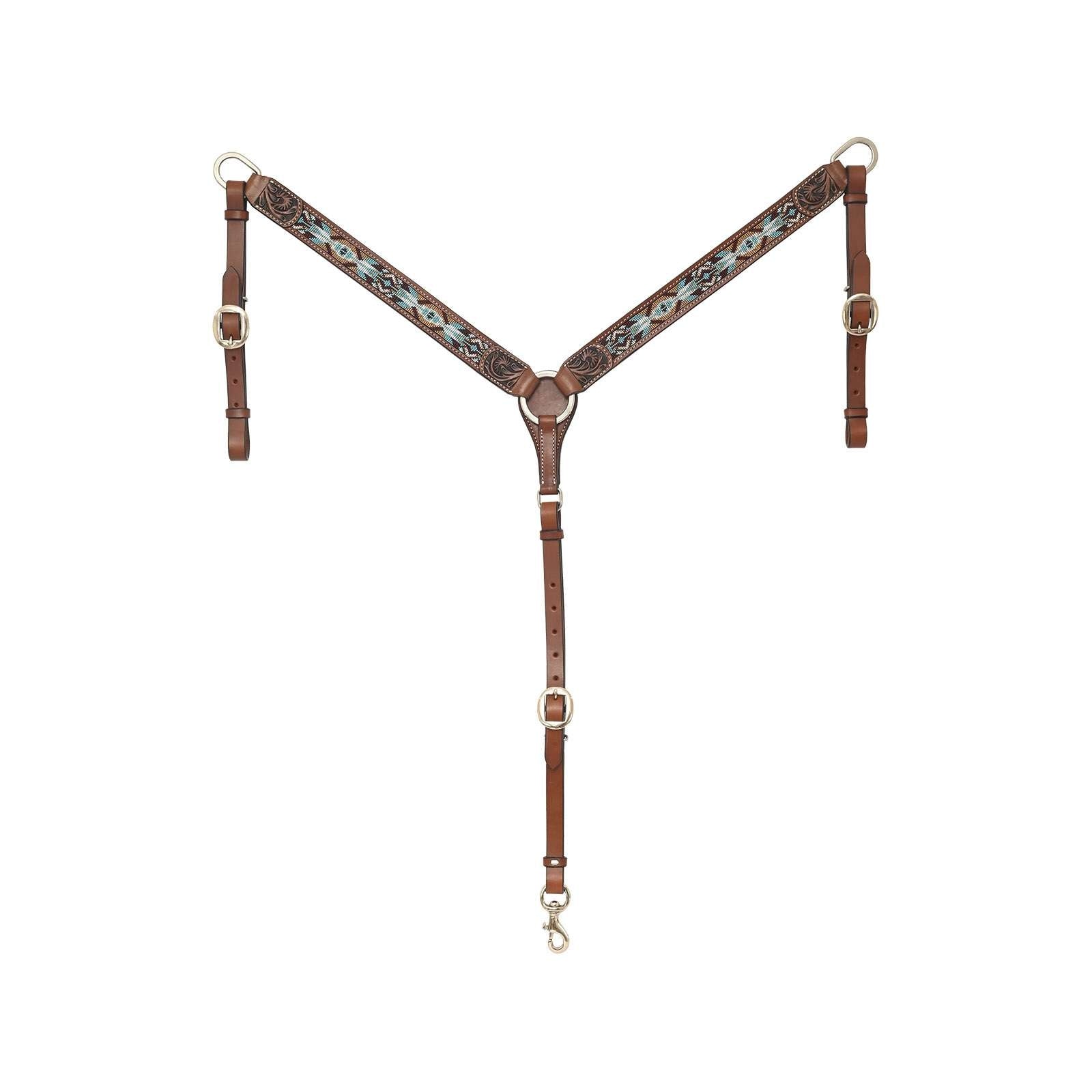 Circle Y Buckskin Beaded Breast Collar