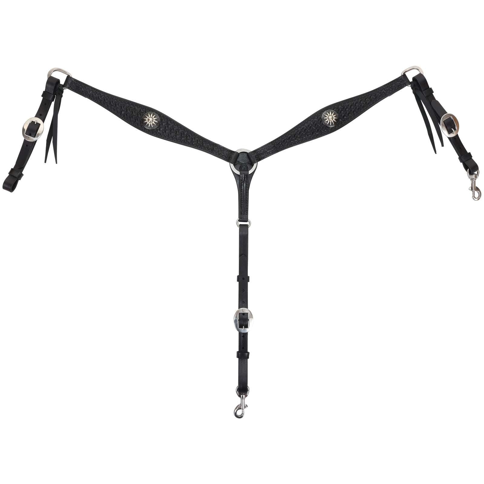 Circle Y Dark Rider Shaped Spider Breast Collar