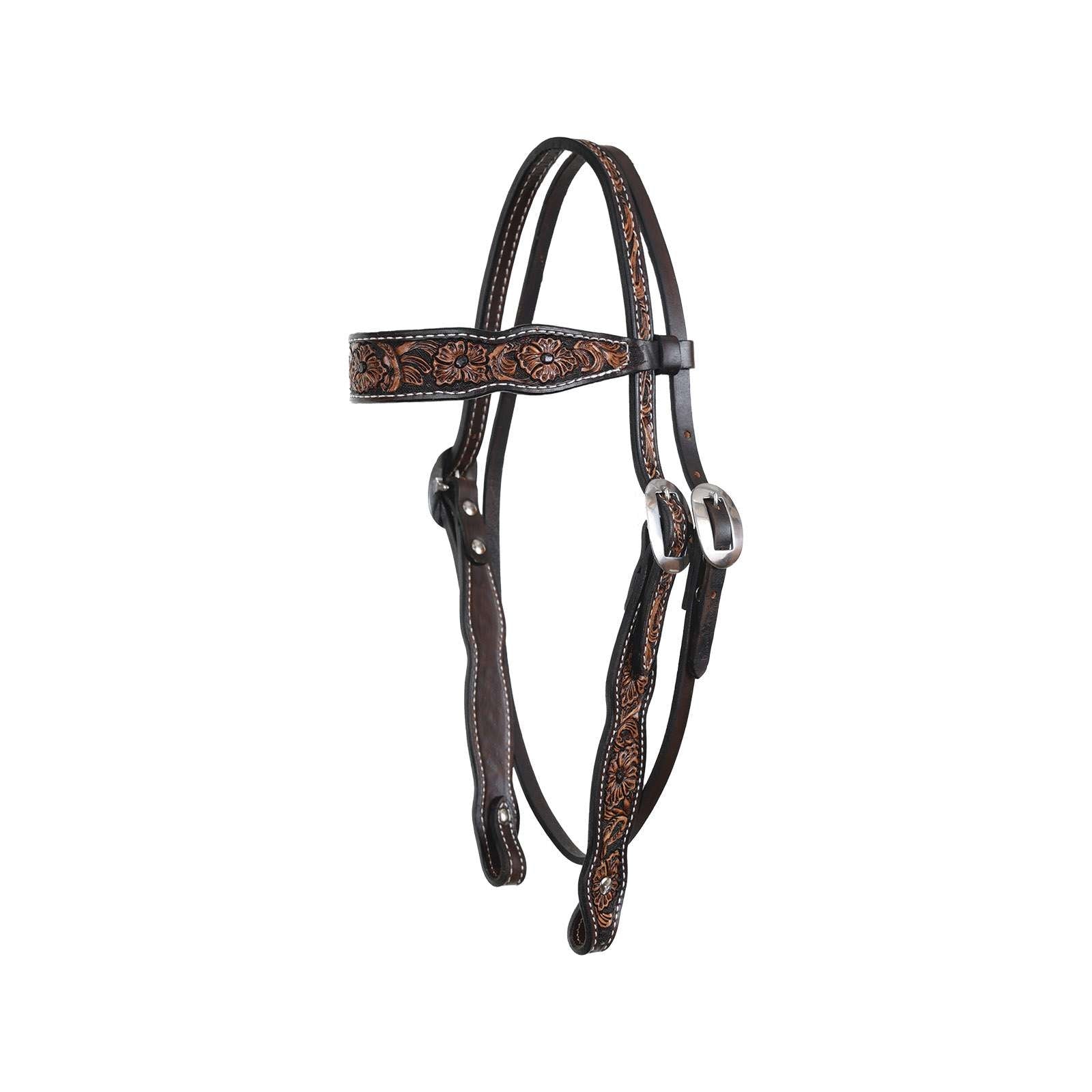 Circle Y Smooth Operator 5/8" Shaped Browband Headstall
