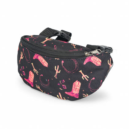 Gatsby Print Nylon Saddle Pouch