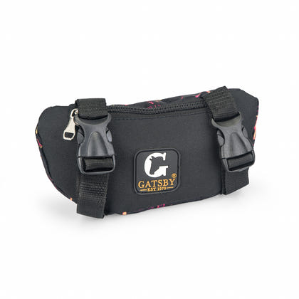 Gatsby Print Nylon Saddle Pouch