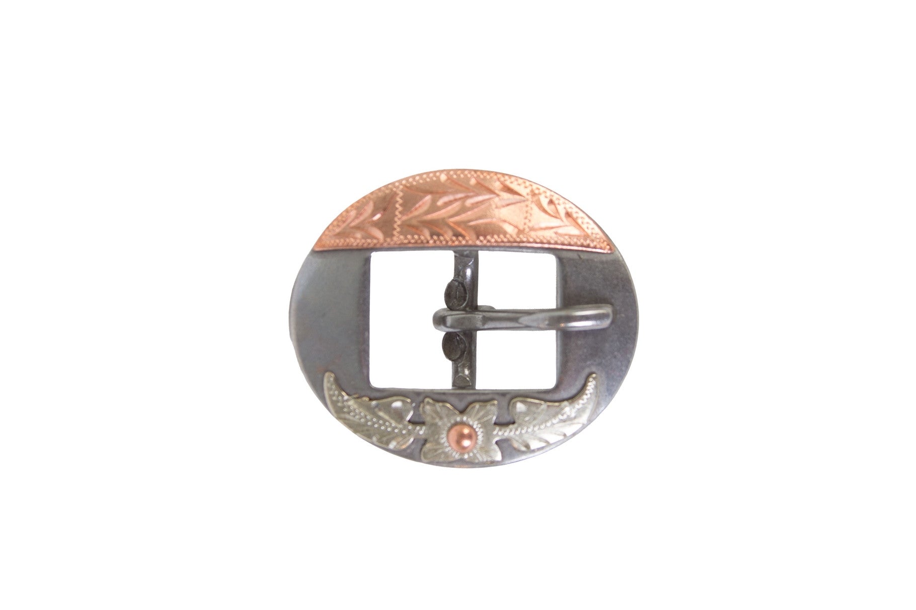 Vintage Copper Cactus Rose Cart Buckle