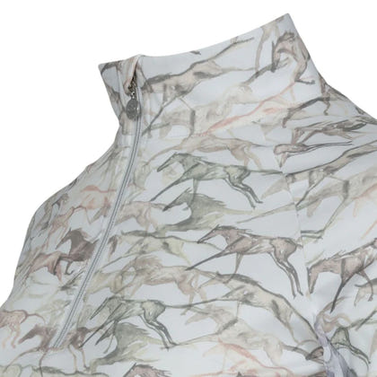 Dapplebay Galloping Watercolor 1/4 Zip Riding Top