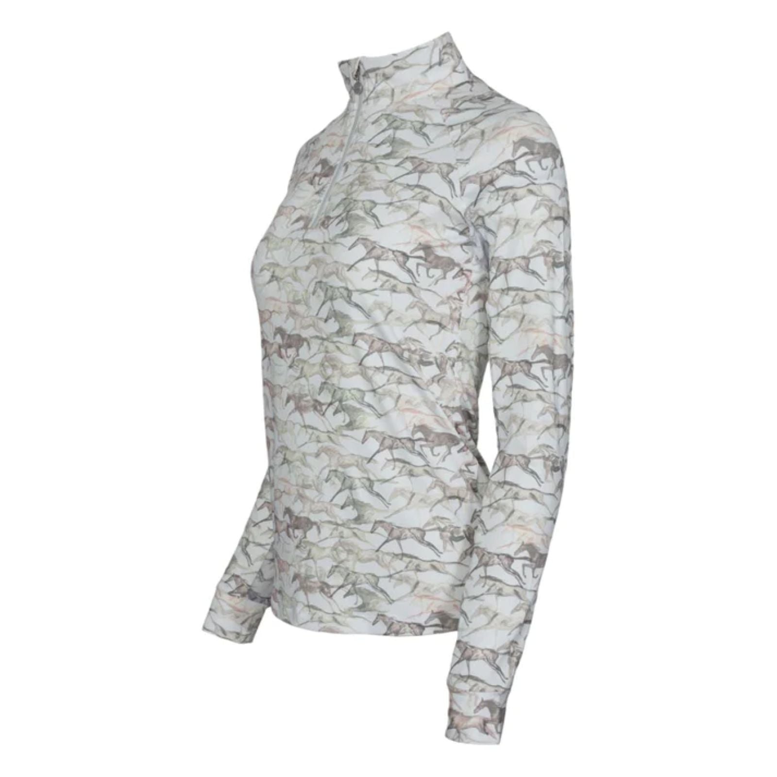 Dapplebay Galloping Watercolor 1/4 Zip Riding Top