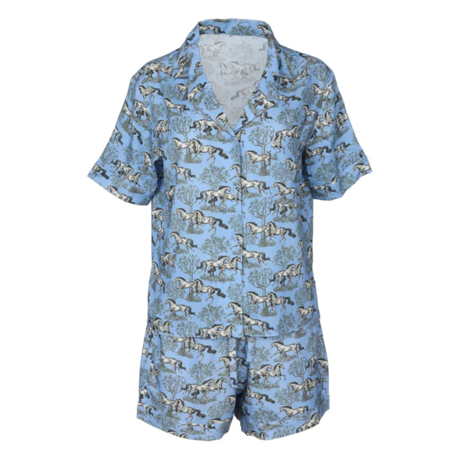 AWST Int'l Lila Loungewear Short Set-Blue Toile-L