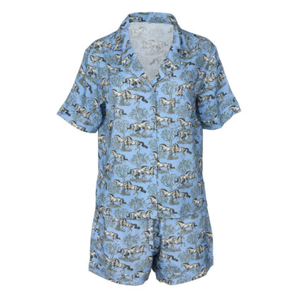 AWST Int'l Lila Loungewear Short Set-Blue Toile-L