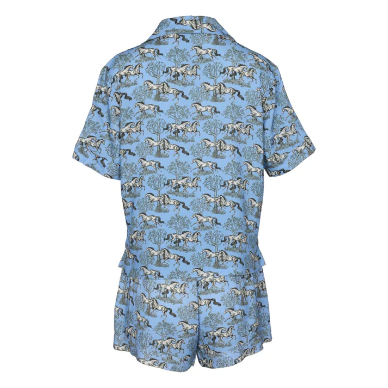 AWST Int'l Lila Loungewear Short Set-Blue Toile-L