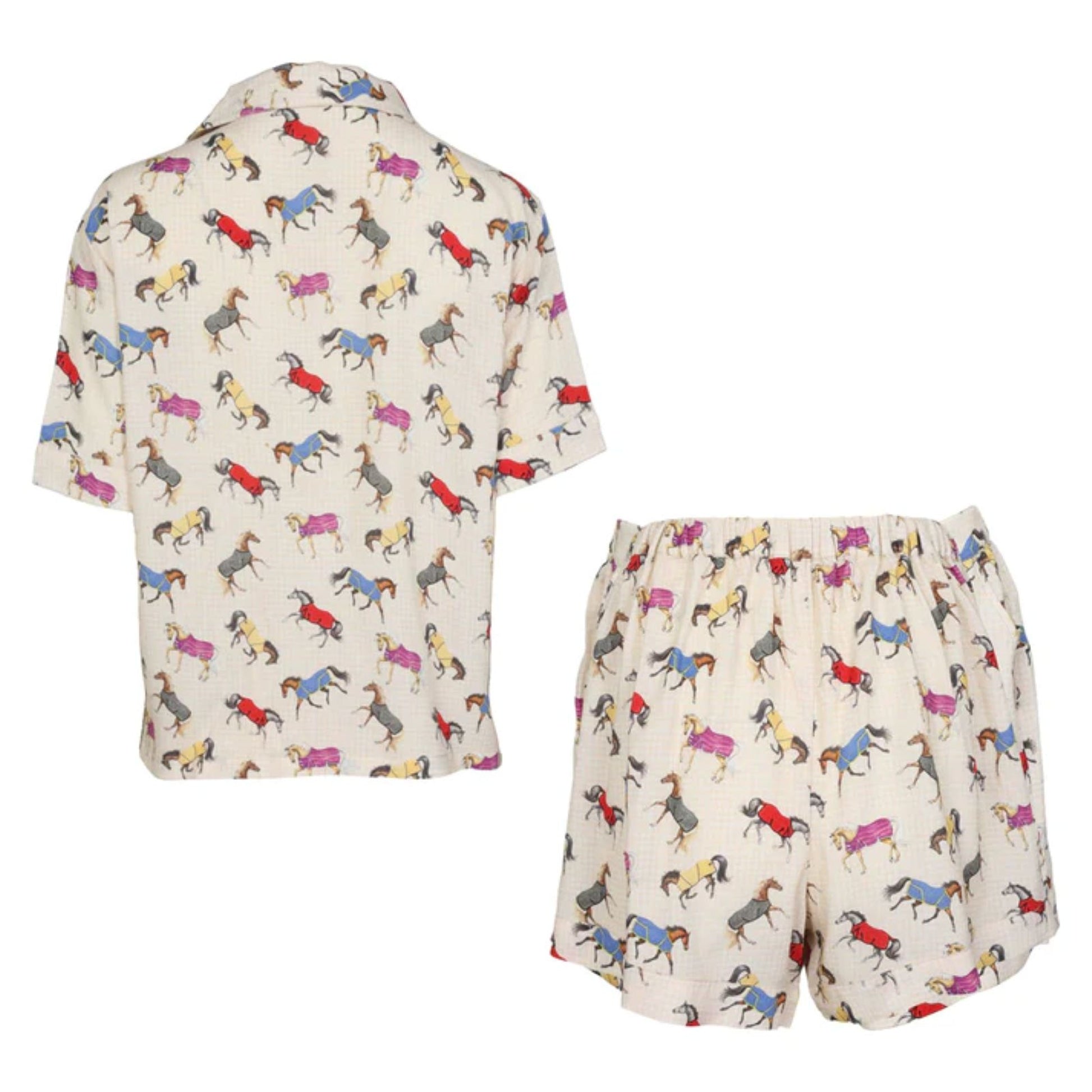 AWST Int'l Lila Loungewear Short Set-Blue Toile-L