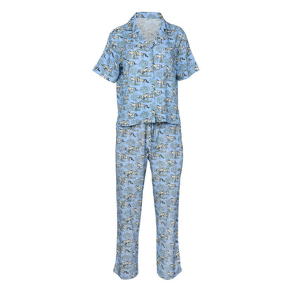 AWST Int'l Lila Loungewear Pant Set-Blue Toile-L