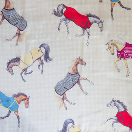 AWST Int'l Lila Horses in Blankets Scarf