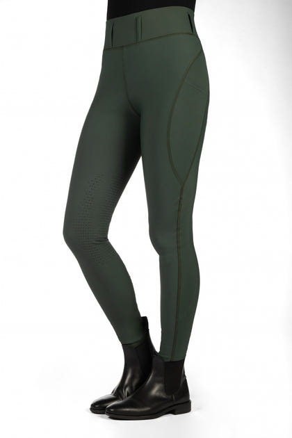 HKM Ladies Jil High Waist Sil. Knee Patch Riding Leggings
