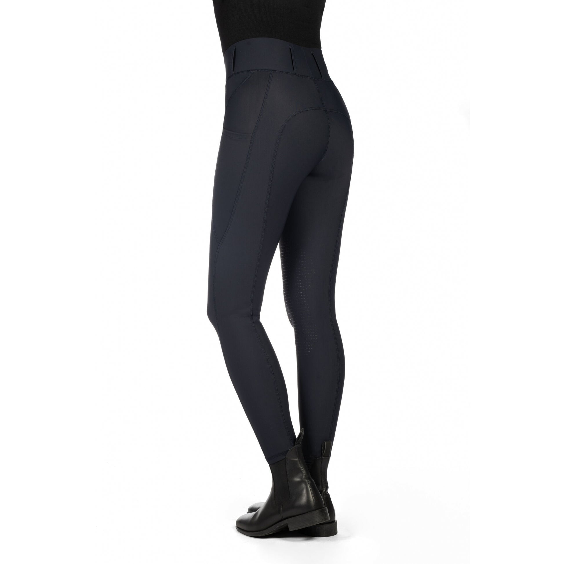 HKM Ladies Jil High Waist Sil. Knee Patch Riding Leggings