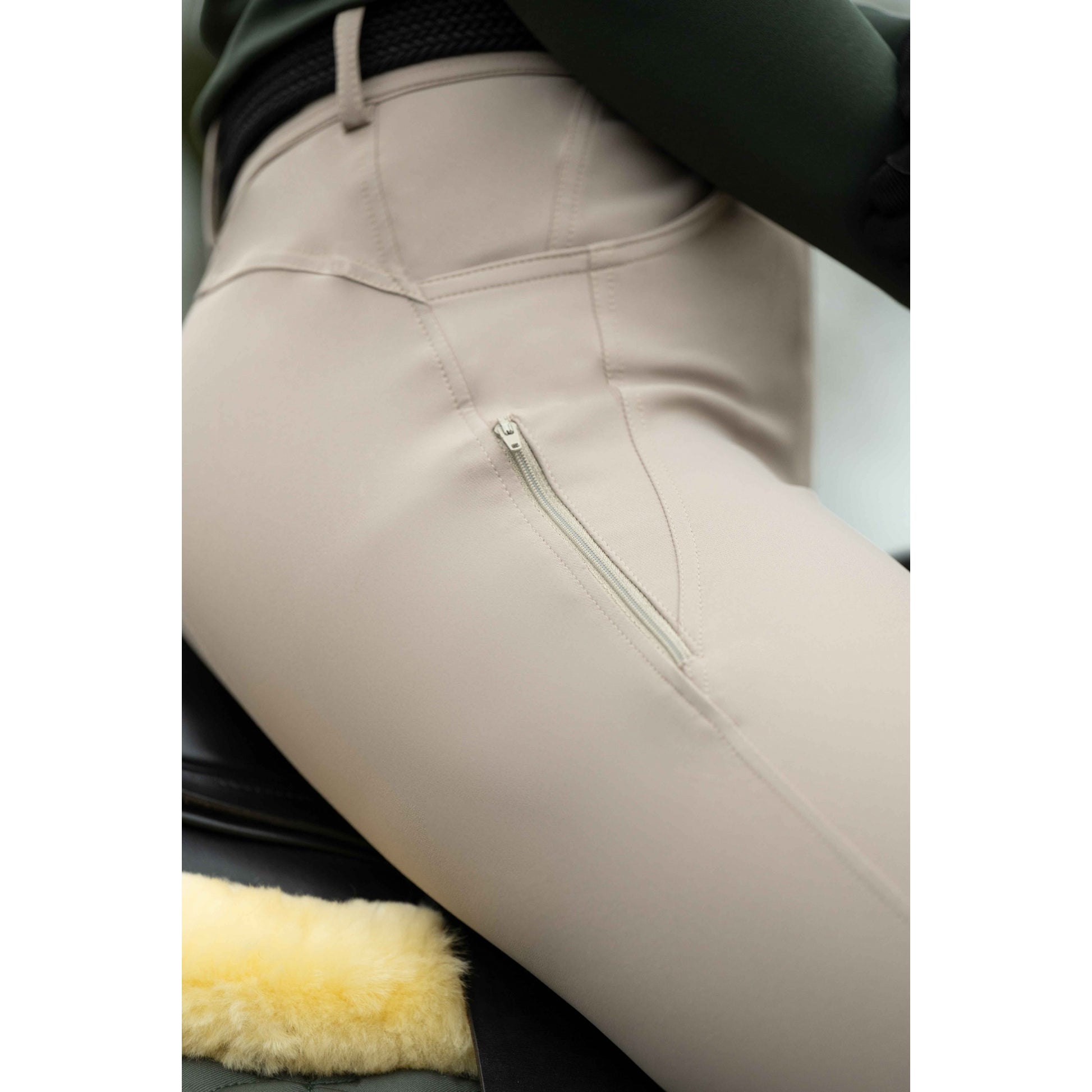 HKM Ladies Ari Mid Rise Knee Patch Riding Breeches