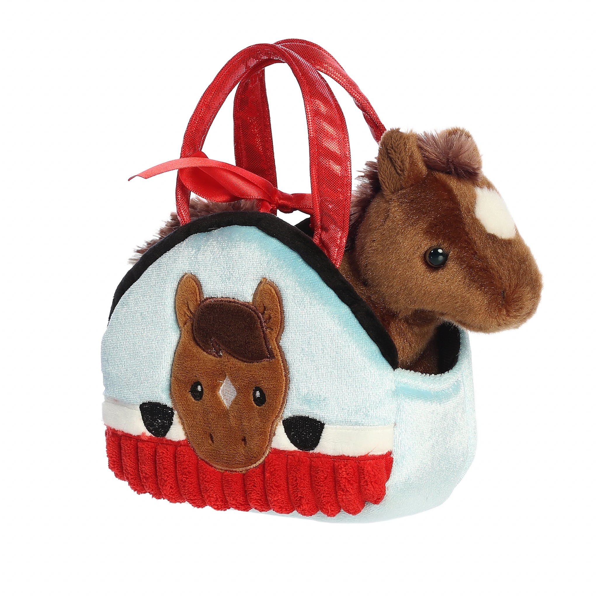 Plush Peek-A-Boo Pony in Barn Purse Carrier