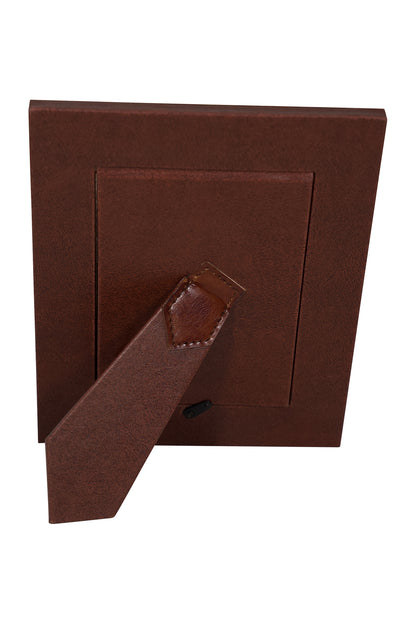 Huntley Equestrian Pet Leather Picture Frame with Silver Bone