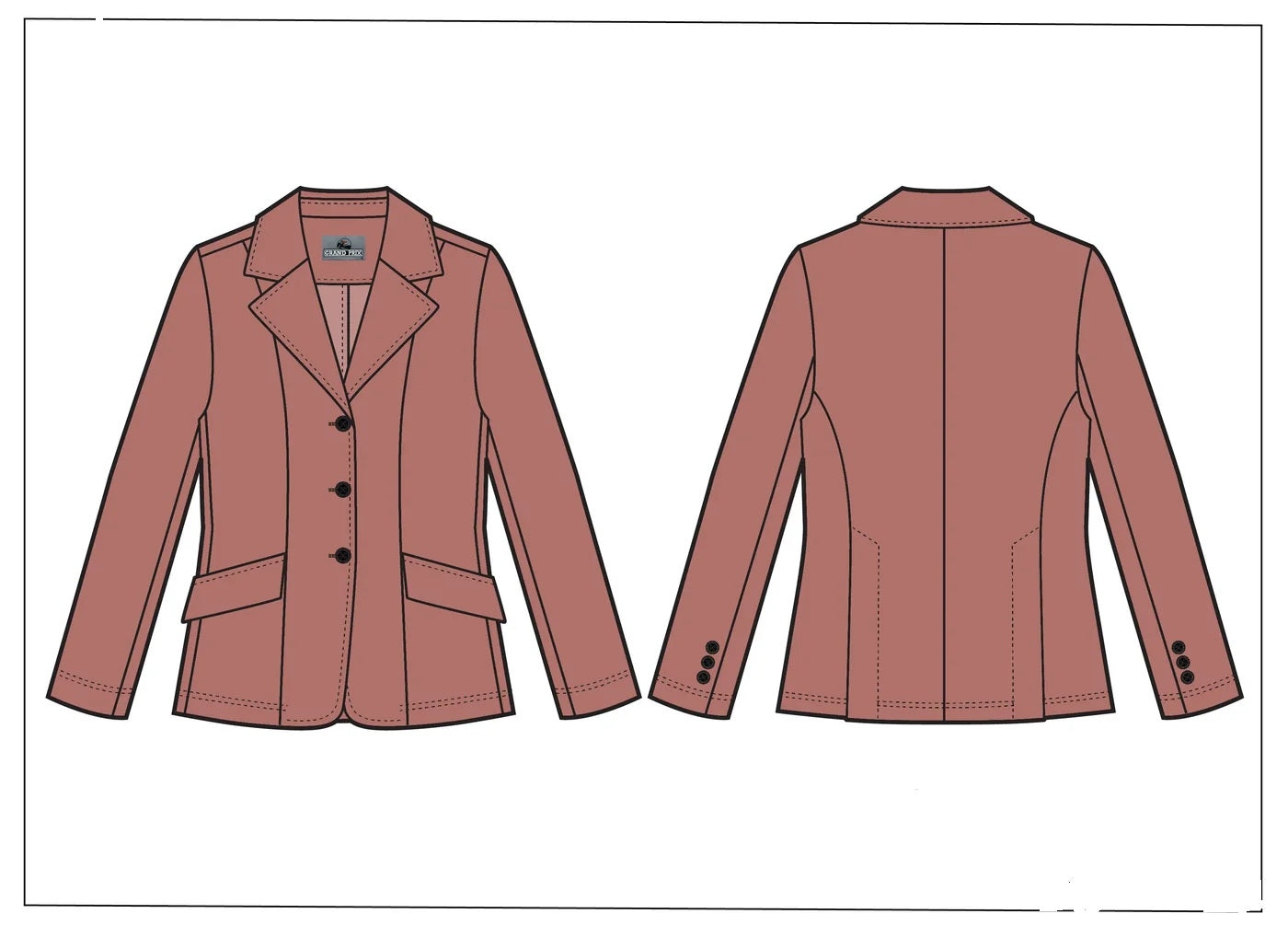 Grand Prix Ladies EQJ 3 Button NY Tech Show Coat