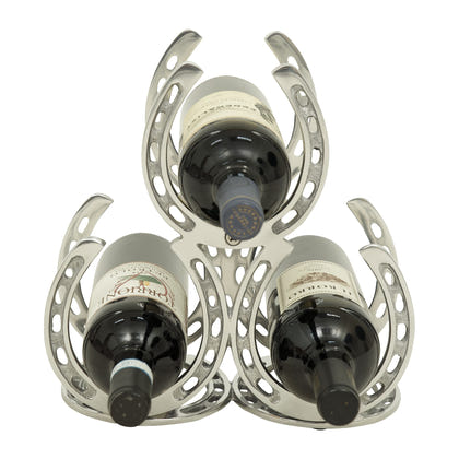 Huntley Equestrian Horseshoe 3-Bottle Wine Rack