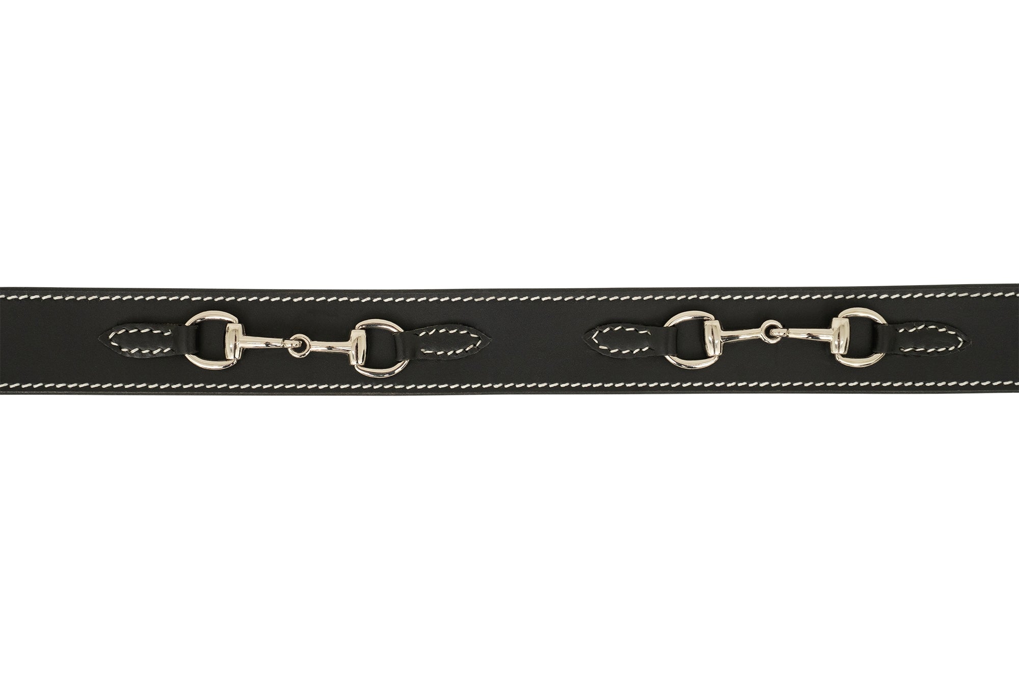 Huntley Equestrian Ladies Stirrup Buckle, Snaffle Bit, 1.5" Inch Width Leather Belt