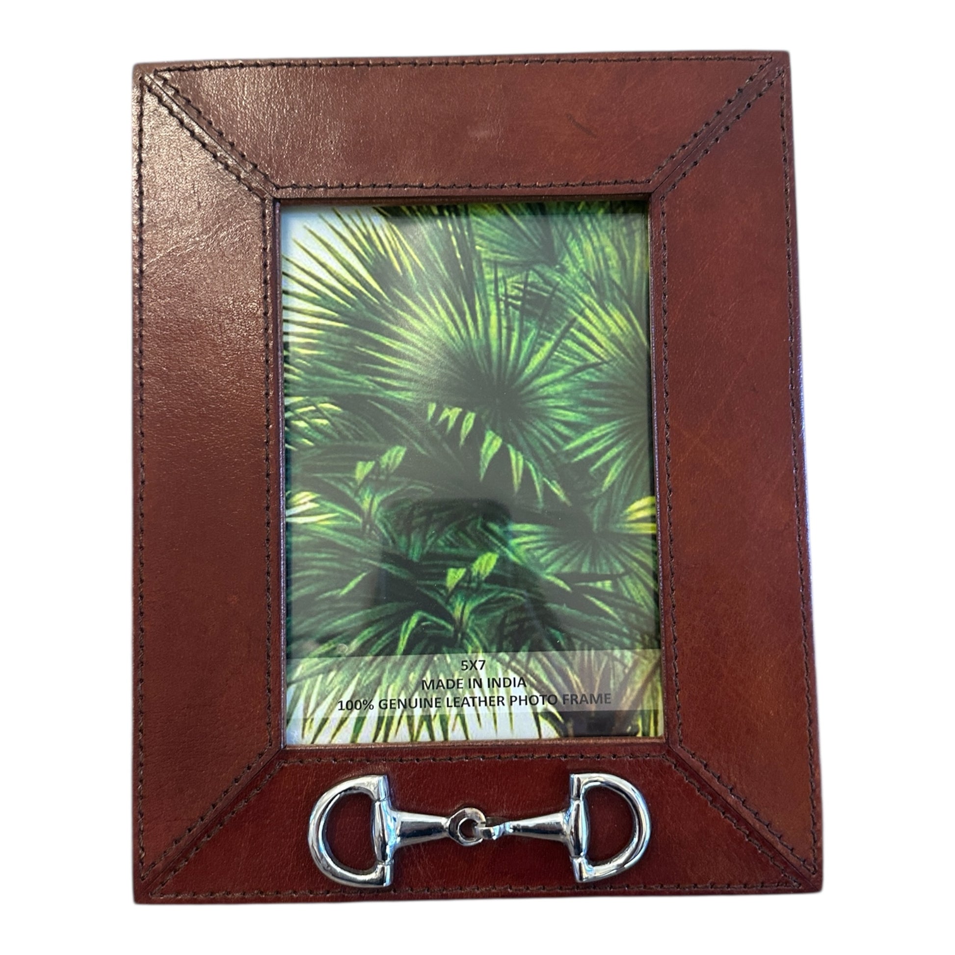 Huntley Equestrian Leather Picture Frame with Silver D Bit