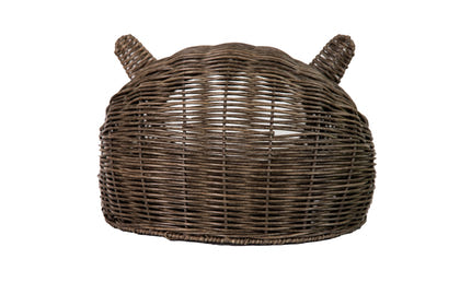 Huntley Equestrian Pet Wicker Cat Shaped Play House Pet Bed with Cushion