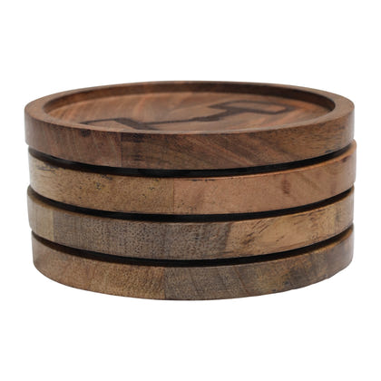 Huntley Equestrian Wooden Coasters with Decorative Bit Design