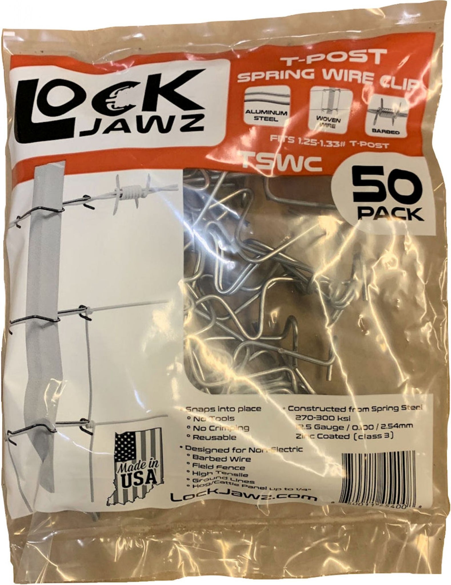 Dare Spring Wire T-Post Clip - 50 pk