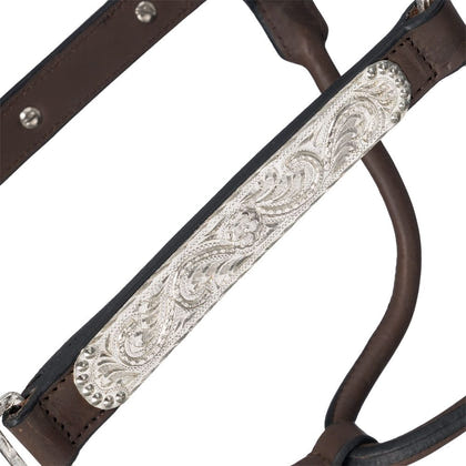 Silver Royal Scroll Show Halter with Berry Edge