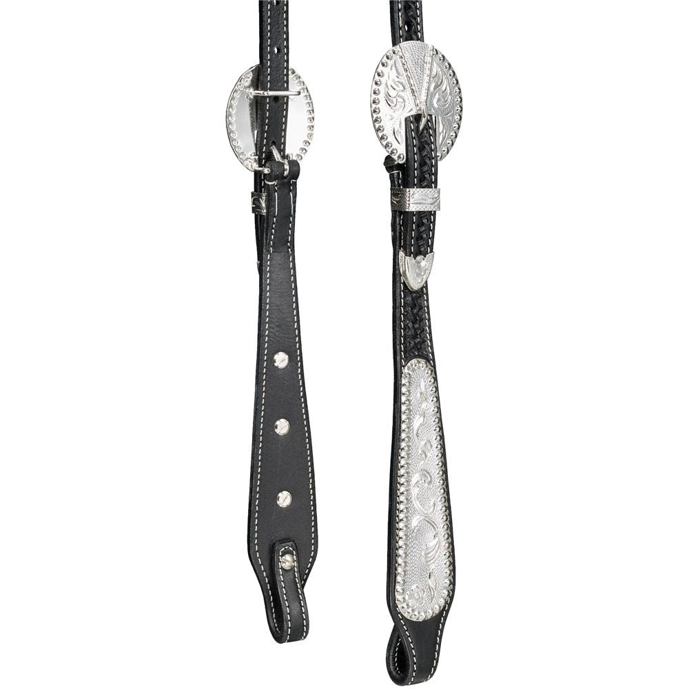 Silver Royal Double Ear Headstall with Berry Edge