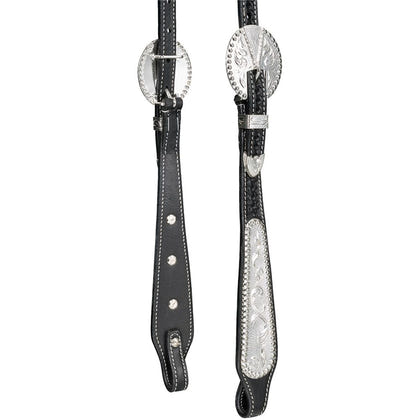 Silver Royal Double Ear Headstall with Berry Edge