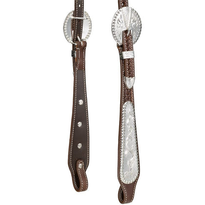 Silver Royal Double Ear Headstall with Berry Edge