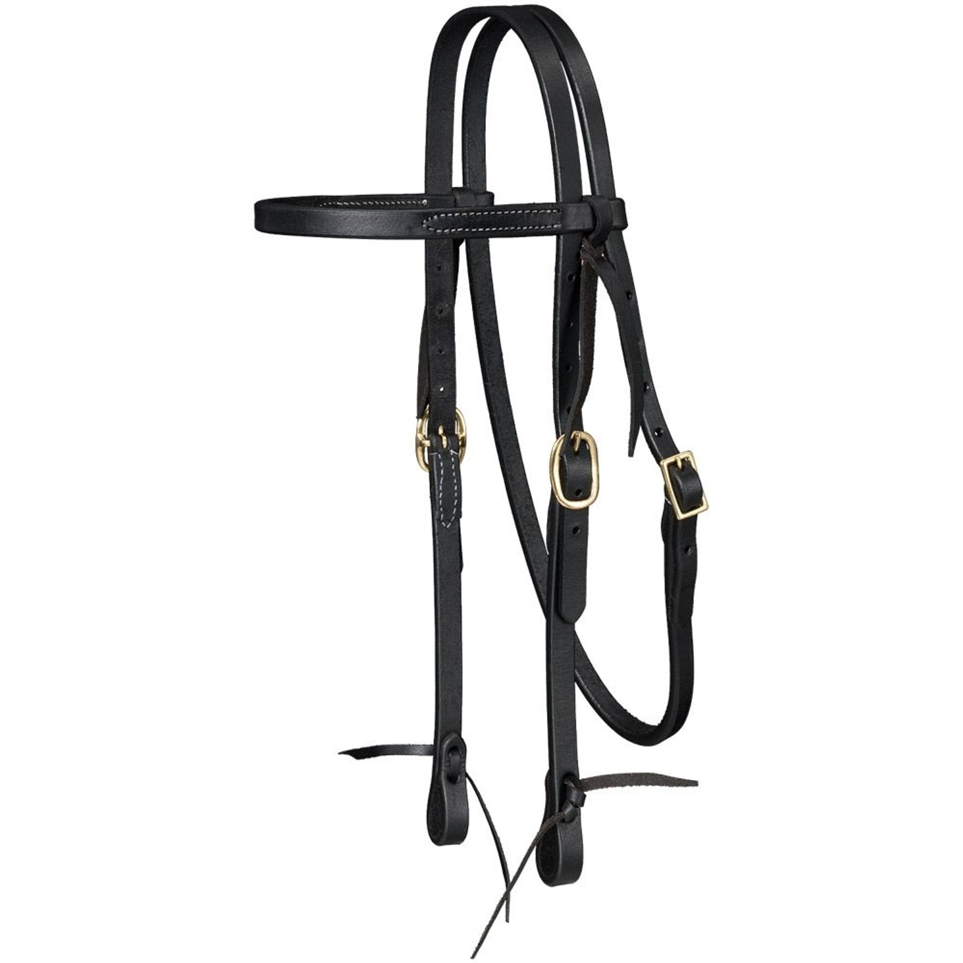 Royal King Harness Leather Browband Headstall with Tie Ends